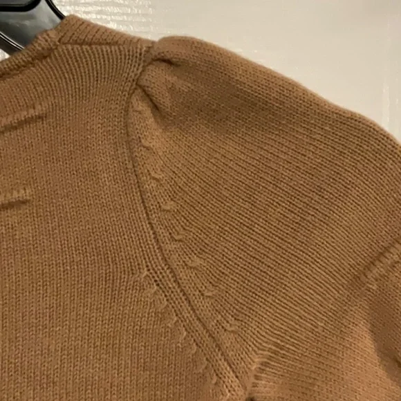 Lauren Moffat Cashmere & Wool Blend SS Sweater in Tan - Size XS - Picture 6 of 6